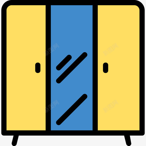 衣柜家具和家居18线性颜色图标svg_新图网 https://ixintu.com 家具和家居18 线性颜色 衣柜