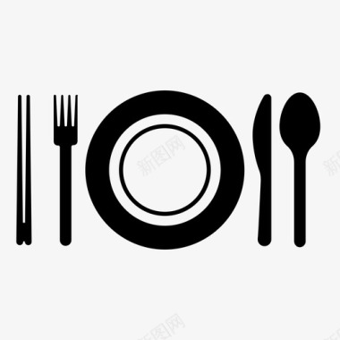 餐盘筷子叉子图标图标