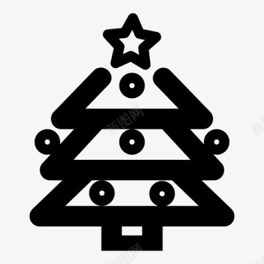 圣诞树装饰家图标图标