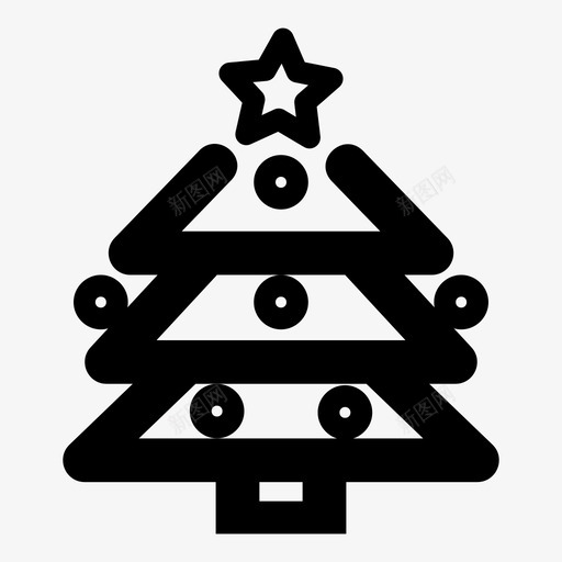 圣诞树装饰家图标svg_新图网 https://ixintu.com 圣诞树 圣诞概述 家 星星 装饰
