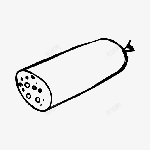 香肠食物手绘素描图标svg_新图网 https://ixintu.com 手绘素描 菜单 食物 香肠