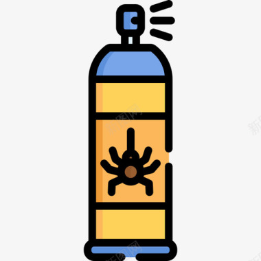 喷雾野营71线性颜色图标图标