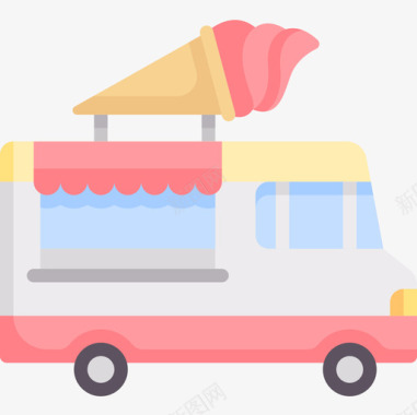 冰淇淋车冰淇淋店12公寓图标图标