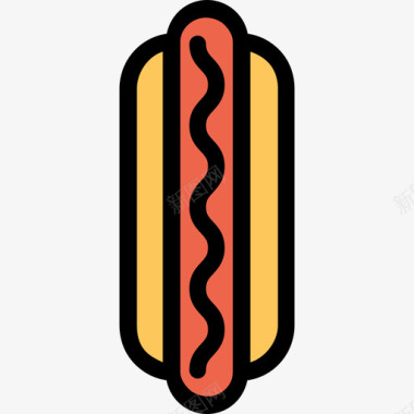汉堡面包店43线性颜色图标图标