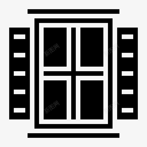 窗户装饰家具图标svg_新图网 https://ixintu.com 家具 家具套装实木 家居 窗户 装饰