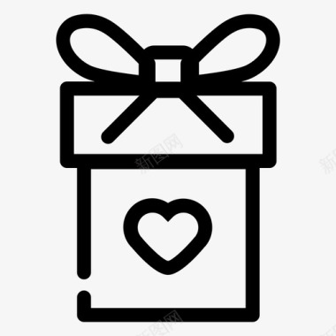 情人节礼物盒子心图标图标
