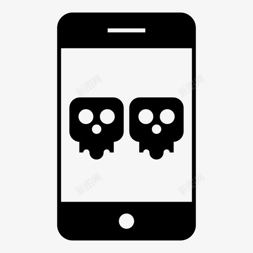 头骨犯罪黑客图标svg_新图网 https://ixintu.com 头骨 手机 犯罪 电话 网络犯罪 黑客