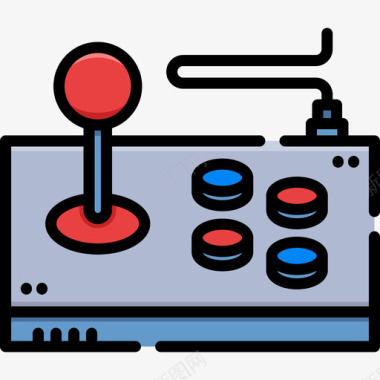 游戏手柄游戏21线性颜色图标图标