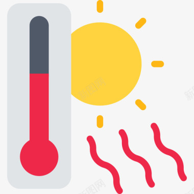 炎热129号天气平坦图标图标