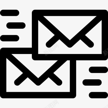 邮件营销增长9线性图标图标