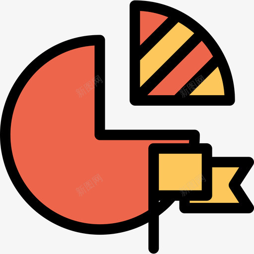 饼图分析和图表线颜色橙色图标svg_新图网 https://ixintu.com 分析和图表 线颜色橙色 饼图