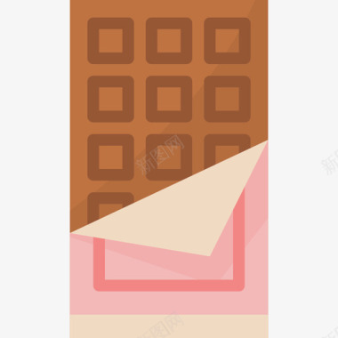 巧克力棒面包房45扁平图标图标