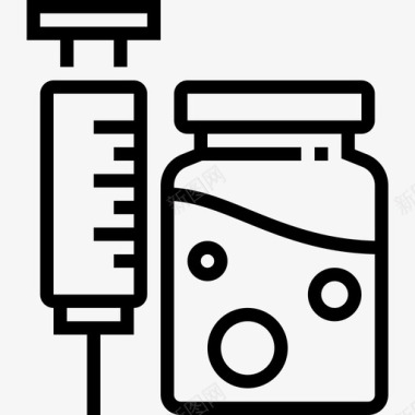 疫苗制药线性图标图标