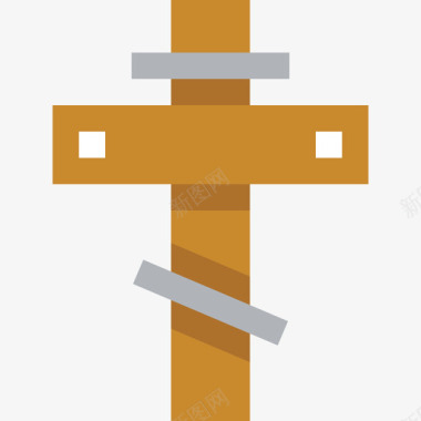 拜占庭十字架葬礼公寓图标图标