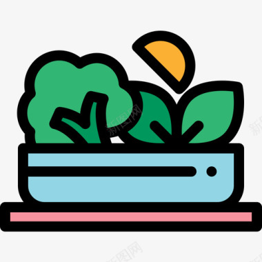 色拉纯素食品原色图标图标