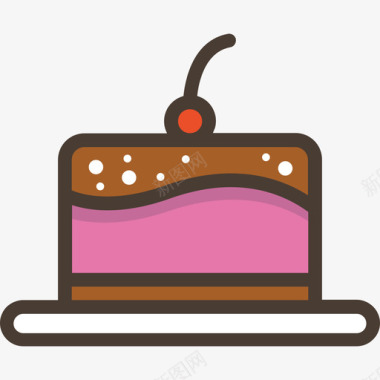 蛋糕蛋糕和面包房线性颜色图标图标