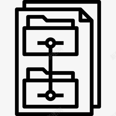 文件夹项目规划线性图标图标