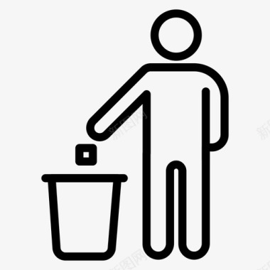 扔垃圾生态垃圾图标图标