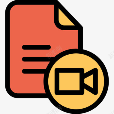 视频文件文件和文件夹17线性颜色图标图标