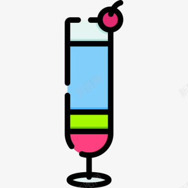 热带饮料泰国15线性颜色图标图标