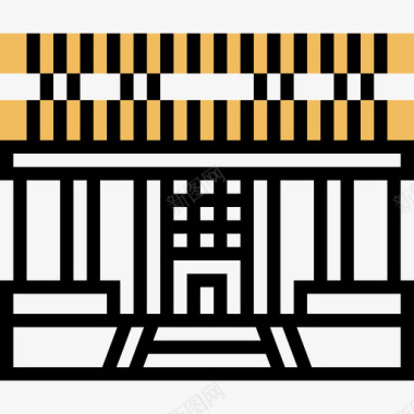 庙宇中国象征2黄影图标图标