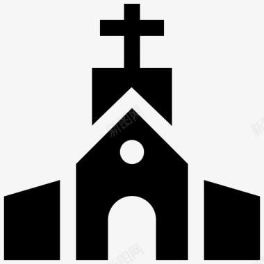 教堂圣地神圣建筑图标图标
