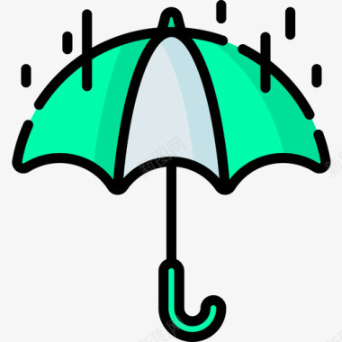 雨伞157号天气线形颜色图标图标