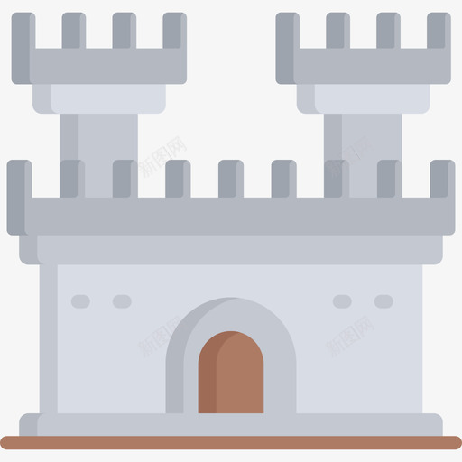 城堡中世纪21平坦图标svg_新图网 https://ixintu.com 中世纪21 城堡 平坦