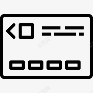 借记卡购物和电子商务3线性图标图标