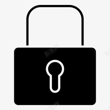 锁挂锁抽象实心图标图标