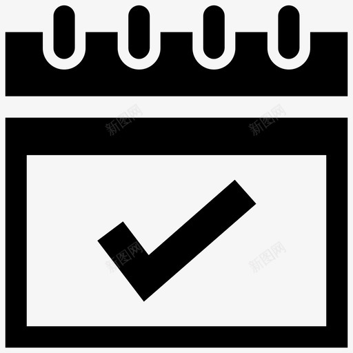 提醒日历复选标记图标svg_新图网 https://ixintu.com 响应的用户界面UI矢量图标 备忘录 复选标记 已验证 提醒 日历 标记
