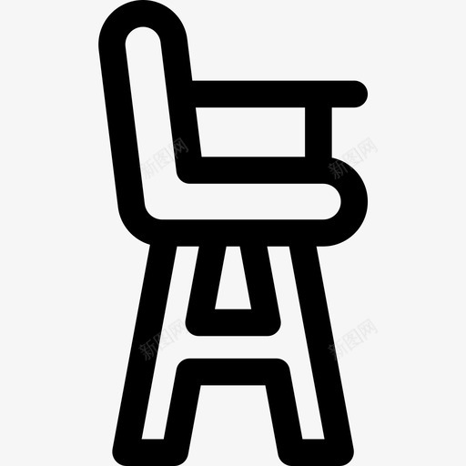 高脚椅婴儿67岁直线型图标svg_新图网 https://ixintu.com 婴儿67岁 直线型 高脚椅