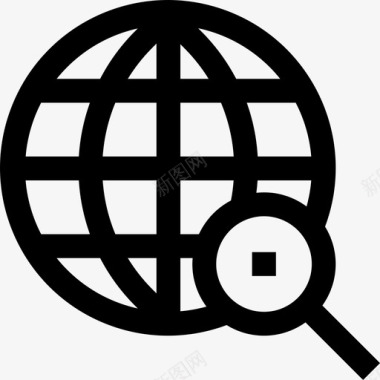 全球位置7直线图标图标