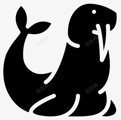 海象海洋生物26填充图标svg_新图网 https://ixintu.com 填充 海洋生物26 海象