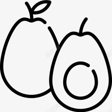 鳄梨水果和蔬菜13直生图标图标