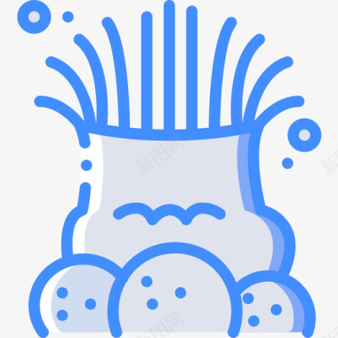海葵海洋生物蓝色图标图标