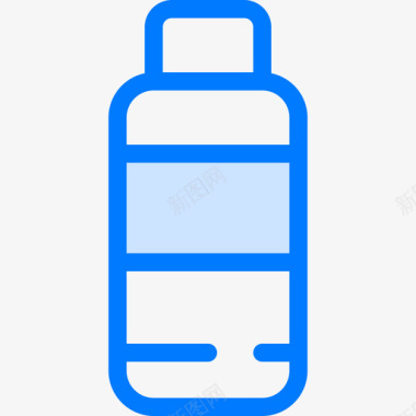 水瓶饮料8蓝色图标图标