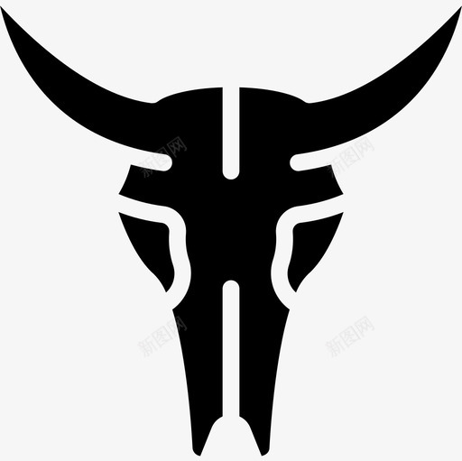 公牛头骨美国2填充图标svg_新图网 https://ixintu.com 公牛头骨 填充 美国2