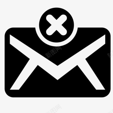 从收件箱中删除电子邮件交叉签名图标图标