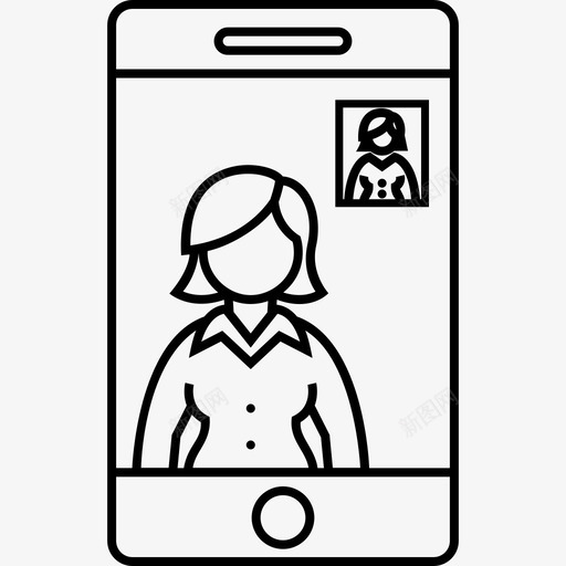 视频聊天商务通话图标svg_新图网 https://ixintu.com 商务 商务女性 女性 智能手机 视频聊天 通话
