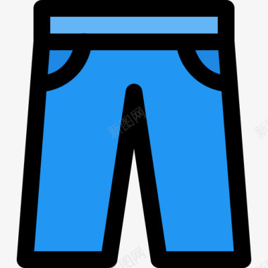 长裤衣服和附件线性颜色图标图标