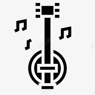 班卓琴民谣乐器图标图标