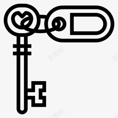 钥匙门旅馆图标图标