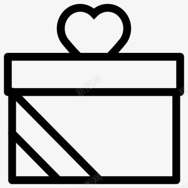 爱情礼物盒子心形图标图标