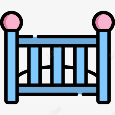 婴儿床孕妇9线性颜色图标图标