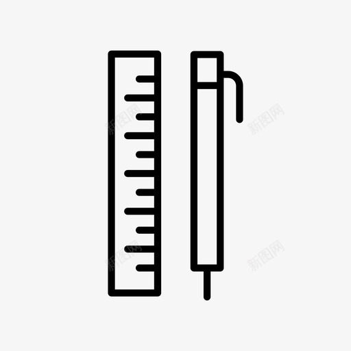 建筑钢笔铅笔图标svg_新图网 https://ixintu.com 刻度 固定 建筑 简单的线图标 钢笔 铅笔