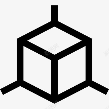三维立方体打印8线性图标图标