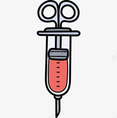 注射器医疗器械17彩色图标图标