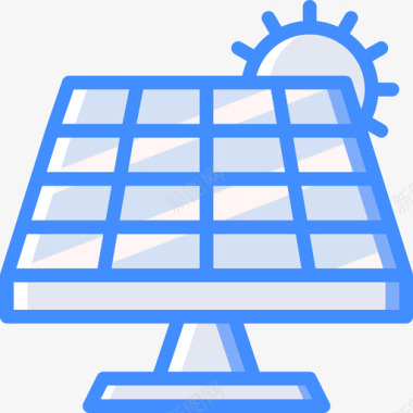 太阳能电力和能源6蓝色图标图标