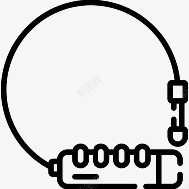 直线自行车锁图标图标